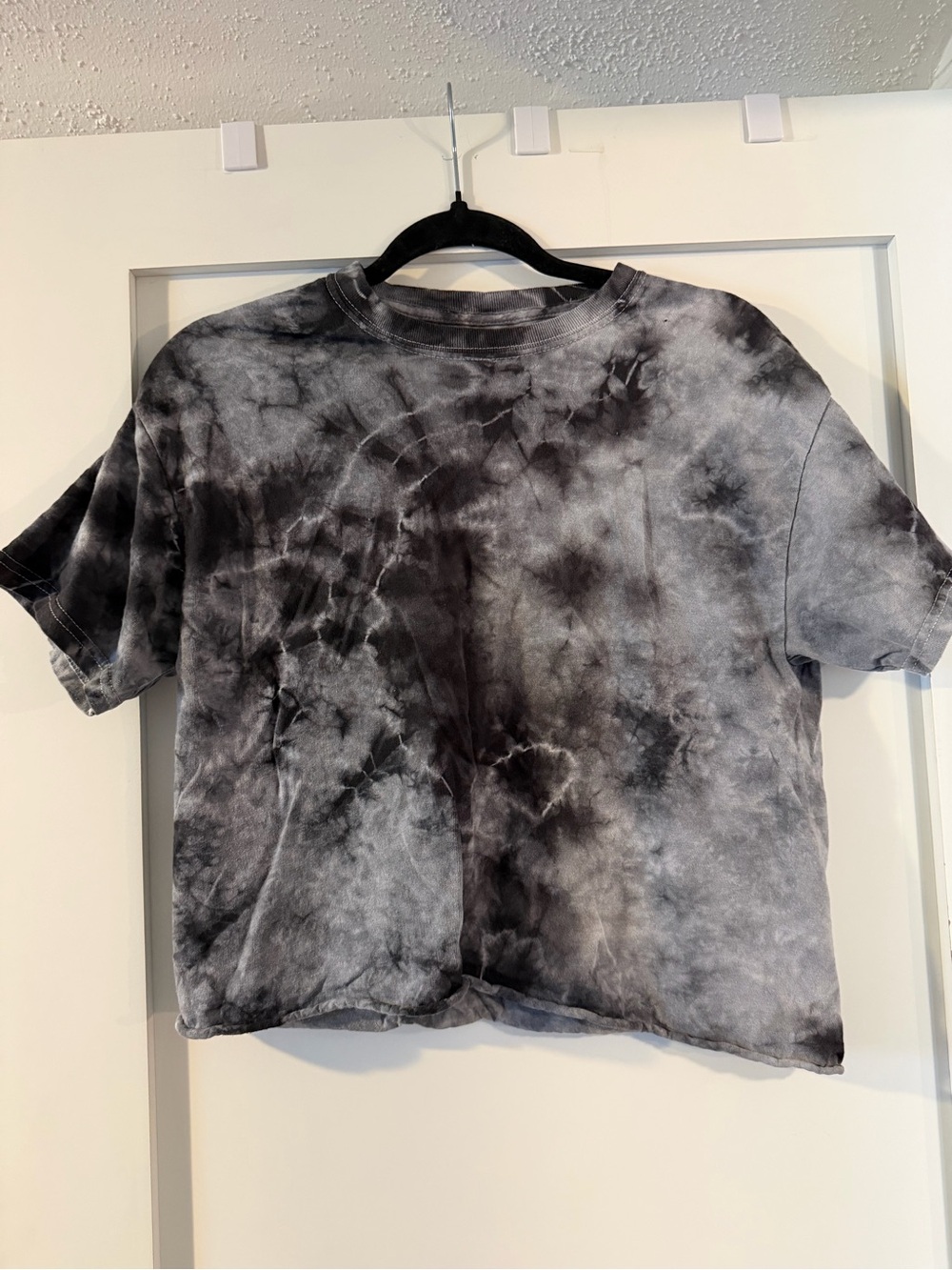 Tie-Dye Short Sleeve T-Shirt - Black Gray